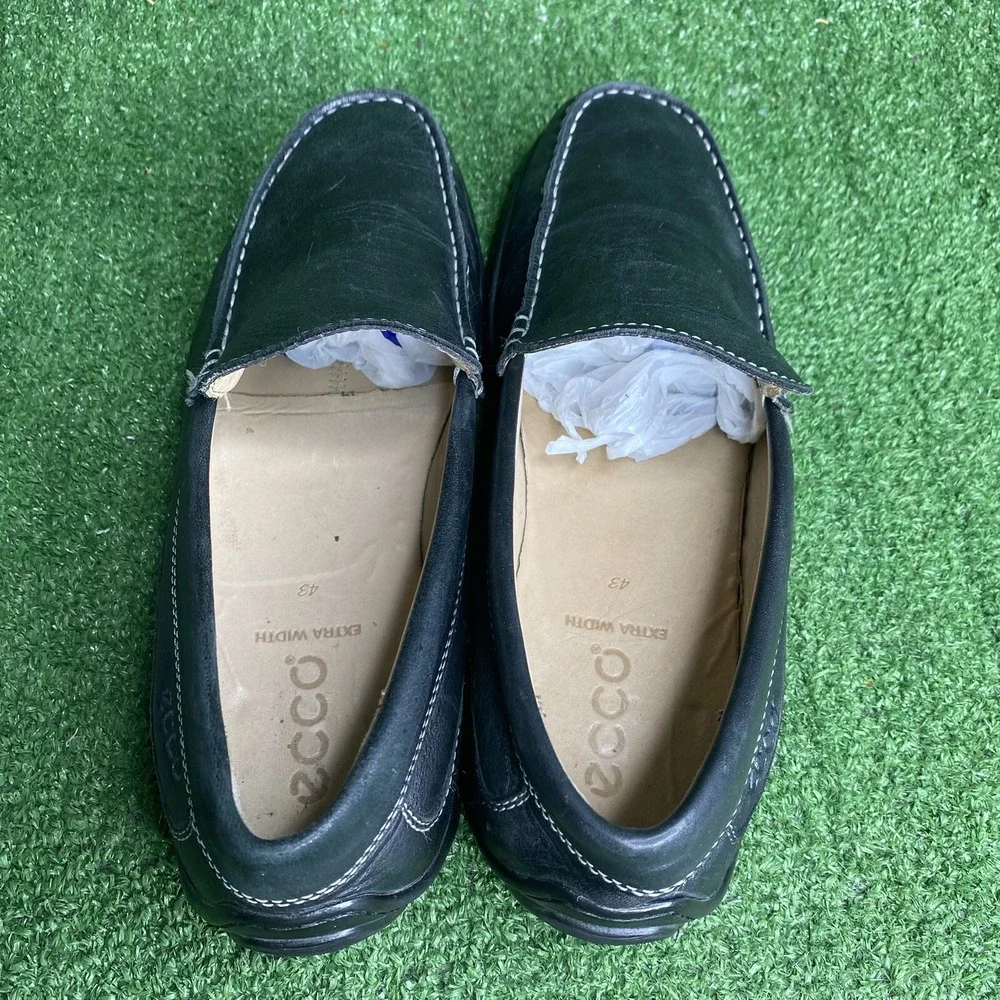 ECCO‎ Men's Driving Loafers Shoes Size EU 43 US 9-9.5 Leather Black